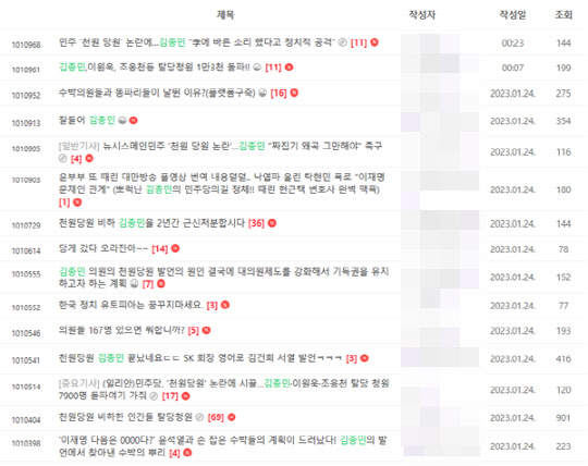 <이재명 더불어민주당 대표 팬카페 '재명이네 마을'>